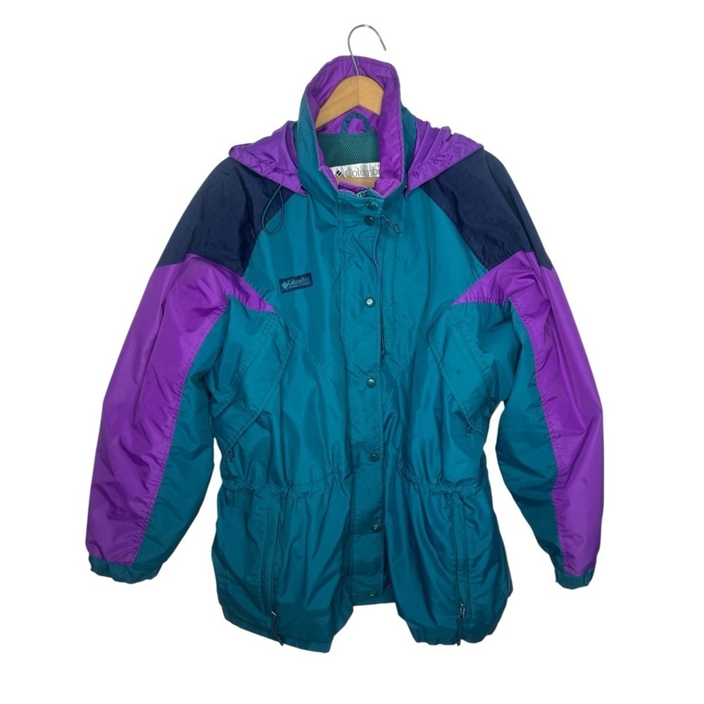 Vintage 90s Columbia Colorblock Ski Jacket Women’s L Teal Purple